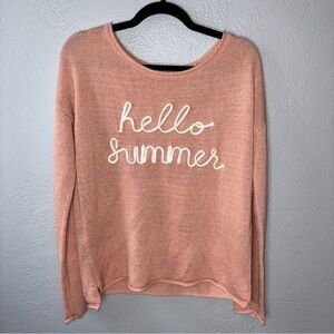 Pinky Peach 'Hello Summer' Sweater fits like S/M